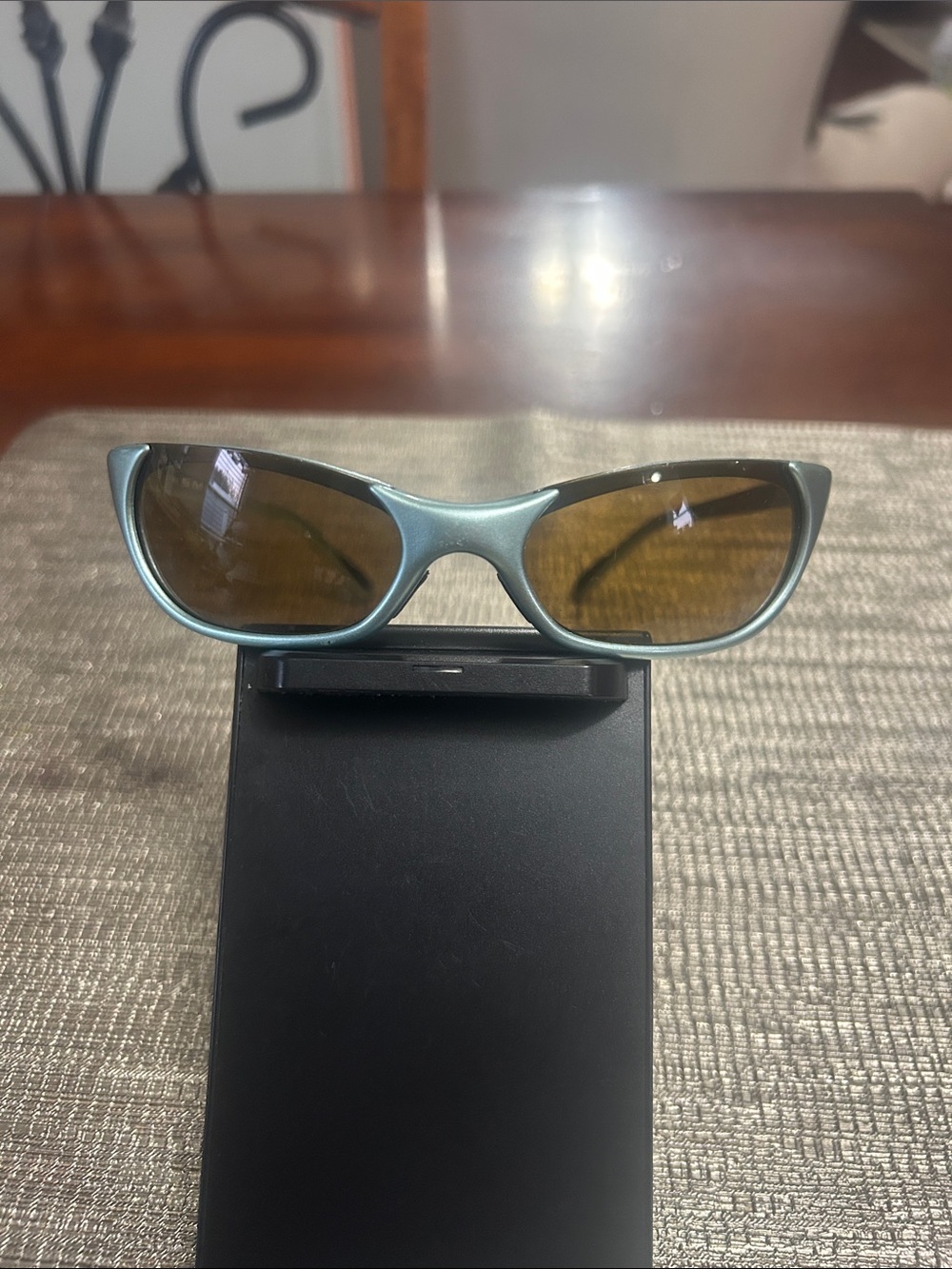 Women's Cat-Eye Sunglasses in Light Teal with Brown Lenses